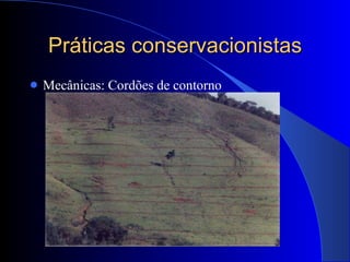Práticas conservacionistas Mecânicas: Cordões de contorno 