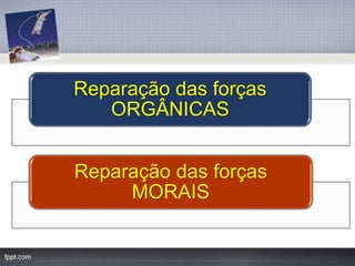 Reparação das forças ORGÂNICASReparação das forças MORAIS  