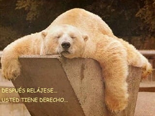 DESPUÉS RELÁJESE... USTED TIENE DERECHO... 