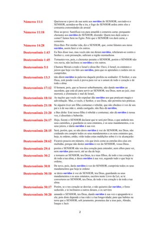 2
Números 11:1 Queixou-se o povo de sua sorte aos ouvidos do SENHOR; ouvindo-o o
SENHOR, acendeu-se-lhe a ira, e fogo do SENHOR ardeu entre eles e
consumiu extremidades do arraial
Números 11:18 Dize ao povo: Santificai-vos para amanhã e comereis carne; porquanto
chorastes aos ouvidos do SENHOR, dizendo: Quem nos dará carne a
comer? Íamos bem no Egito. Pelo que o SENHOR vos dará carne, e
comereis.
Números 14:28 Dize-lhes: Por minha vida, diz o SENHOR, que, como falastes aos meus
ouvidos, assim farei a vós outros.
Deuteronômio 1:43 Eu lhes disse isso, mas vocês não me deram ouvidos, rebelaram-se contra o
Senhor e, com presunção, subiram a região montanhosa.
Deuteronômio 1:45 Tornastes-vos, pois, e chorastes perante o SENHOR, porém o SENHOR não
vos ouviu, não inclinou os ouvidos a vós outros.
Deuteronômio 5:1 Chamou Moisés a todo o Israel e disse-lhe: Ouvi, ó Israel, os estatutos e
juízos que hoje vos falo aos ouvidos, para que os aprendais e cuideis em os
cumprirdes.
Deuteronômio 13:3 não dêem ouvidos às palavras daquele profeta ou sonhador. O Senhor, o seu
Deus, está pondo vocês à prova para ver se o amam de todo o coração e de
toda a alma.
Deuteronômio 17:12 O homem, pois, que se houver soberbamente, não dando ouvidos ao
sacerdote, que está ali para servir ao SENHOR, teu Deus, nem ao juiz, esse
morrerá; e eliminarás o mal de Israel,
Deuteronômio 18:14 As nações que vocês vão expulsar dão ouvidos aos que praticam magia e
adivinhação. Mas, a vocês, o Senhor, o seu Deus, não permitiu tais práticas.
Deuteronômio 21:18 Se alguém tiver um filho contumaz e rebelde, que não obedece à voz de seu
pai e à de sua mãe e, ainda castigado, não lhes dá ouvidos,
Deuteronômio 21:20 e lhes dirão: Este nosso filho é rebelde e contumaz, não dá ouvidos à nossa
voz, é dissoluto e beberrão.
Deuteronômio 26:17 Hoje, fizeste o SENHOR declarar que te será por Deus, e que andarás nos
seus caminhos, e guardarás os seus estatutos, e os seus mandamentos, e os
seus juízos, e darás ouvidos à sua voz.
Deuteronômio 28:15 Será, porém, que, se não deres ouvidos à voz do SENHOR, teu Deus, não
cuidando em cumprir todos os seus mandamentos e os seus estatutos que,
hoje, te ordeno, então, virão todas estas maldições sobre ti e te alcançarão:
Deuteronômio 28:62 Ficareis poucos em número, vós que éreis como as estrelas dos céus em
multidão, porque não destes ouvidos à voz do SENHOR, vosso Deus.
Deuteronômio 29:4 porém o SENHOR não vos deu coração para entender, nem olhos para ver,
nem ouvidos para ouvir, até ao dia de hoje.
Deuteronômio 30:2 e tornares ao SENHOR, teu Deus, tu e teus filhos, de todo o teu coração e
de toda a tua alma, e deres ouvidos à sua voz, segundo tudo o que hoje te
ordeno,
Deuteronômio 30:8 De novo, pois, darás ouvidos à voz do SENHOR; cumprirás todos os seus
mandamentos que hoje te ordeno
Deuteronômio 30:10 se deres ouvidos à voz do SENHOR, teu Deus, guardando os seus
mandamentos e os seus estatutos, escritos neste Livro da Lei, se te
converteres ao SENHOR, teu Deus, de todo o teu coração e de toda a tua
alma.
Deuteronômio 30:17 Porém, se o teu coração se desviar, e não quiseres dar ouvidos, e fores
seduzido, e te inclinares a outros deuses, e os servires
Deuteronômio 30:20 amando o SENHOR, teu Deus, dando ouvidos à sua voz e apegando-te a
ele; pois disto depende a tua vida e a tua longevidade; para que habites na
terra que o SENHOR, sob juramento, prometeu dar a teus pais, Abraão,
Isaque e Jacó.
 