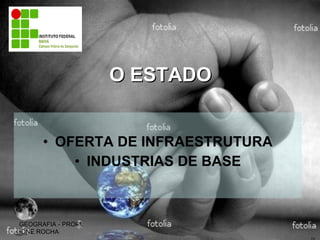 O ESTADO OFERTA DE INFRAESTRUTURA INDUSTRIAS DE BASE GEOGRAFIA - PROFª. IONE ROCHA 