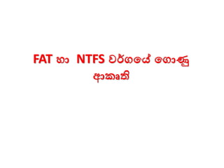 FAT ො NTFS වර්ගමේ මගාණු
ආකෘති
 