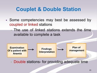 Couplet & Double Station
 Some competencies may best be assessed by
coupled or linked stations
 The use of linked statio...