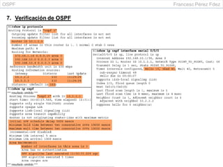 OSPF Francesc Pérez Fdez
7. Verificación de OSPF
 