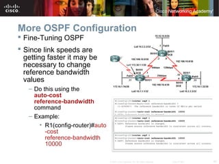 40© 2007 Cisco Systems, Inc. All rights reserved. Cisco Public
More OSPF Configuration
 Fine-Tuning OSPF
 Since link spe...