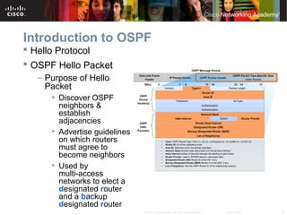 8© 2007 Cisco Systems, Inc. All rights reserved. Cisco Public
Introduction to OSPF
 Hello Protocol
 OSPF Hello Packet
– ...