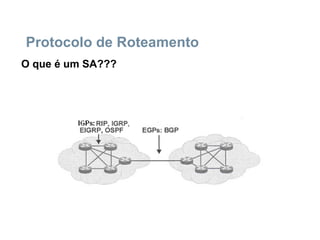 Protocolo de Roteamento
O que é um SA???
 