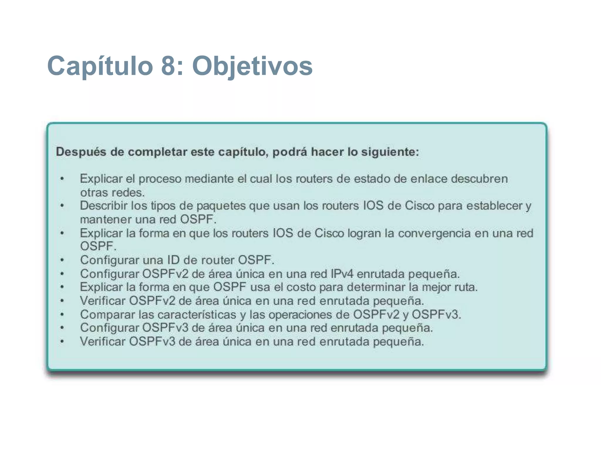 Capítulo 8: Objetivos
 