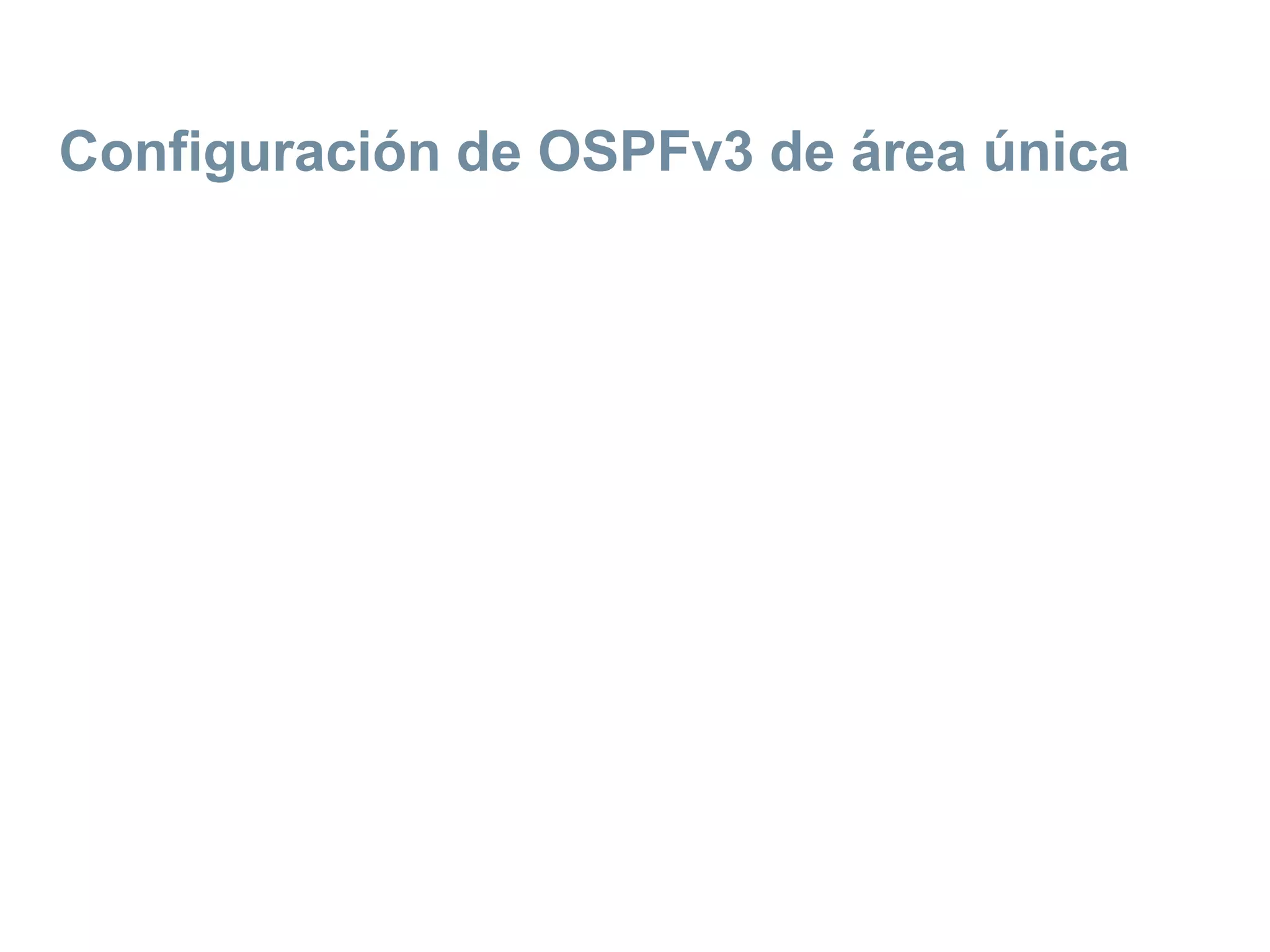 Configuración de OSPFv3 de área única
 