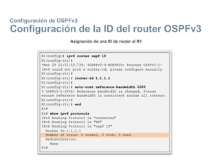 Configuración de OSPFv3
Configuración de la ID del router OSPFv3
 