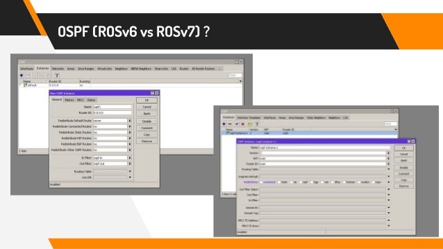 OSPF (ROSv6 vs ROSv7) ?