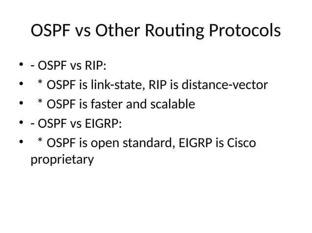 OSPF Open Shortest Path First Routing Protocol | PPT