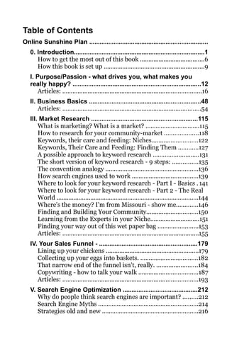 Table of Contents
Online Sunshine Plan ....................................................................
   0. Introduc...