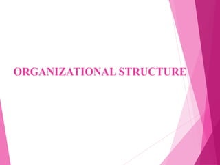 ORGANIZATIONAL STRUCTURE
 