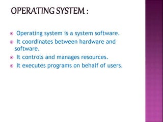 Operating System Introduction | PPTX