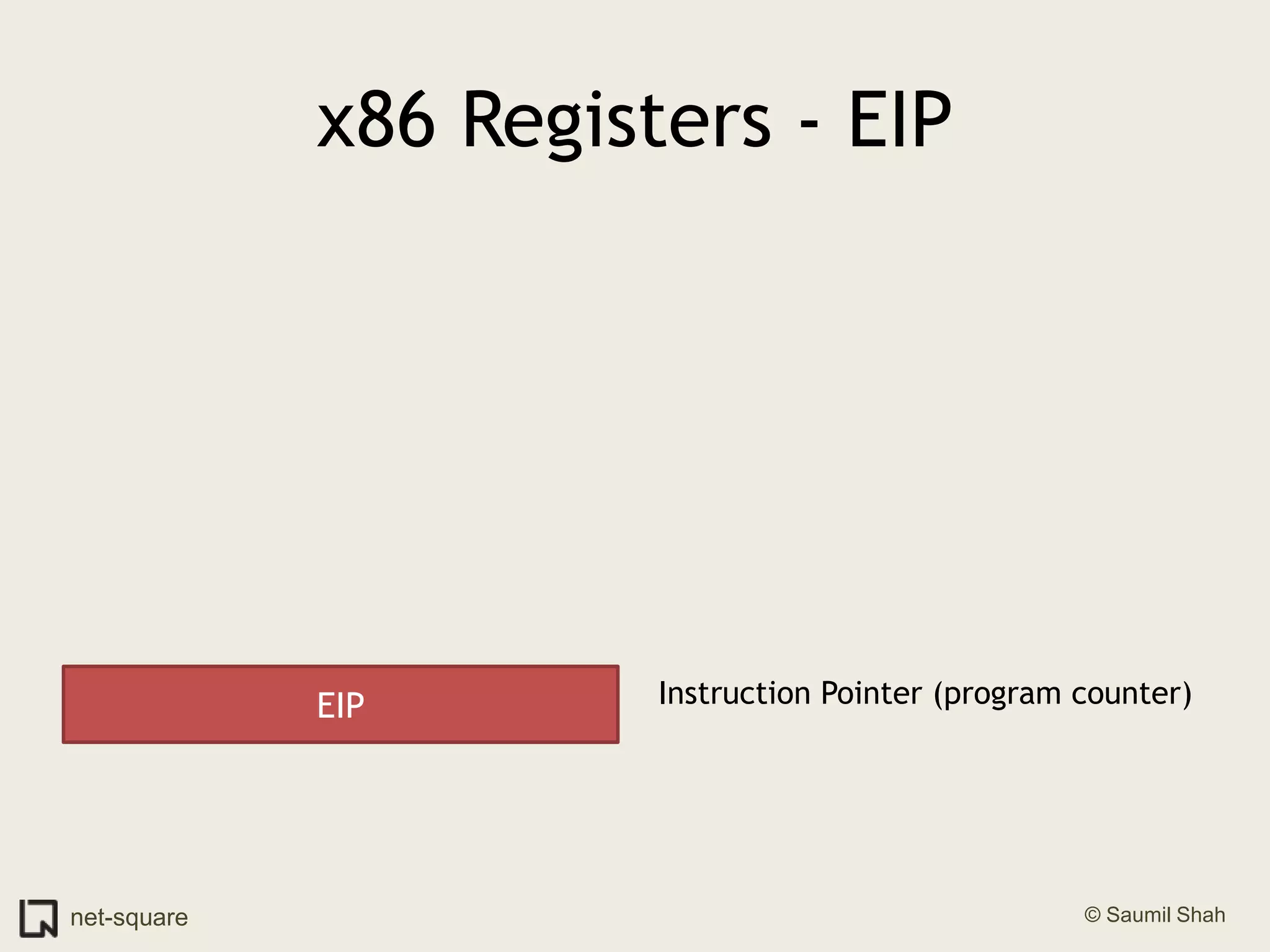 x86 Registers - EIPEIPInstruction Pointer (program counter)