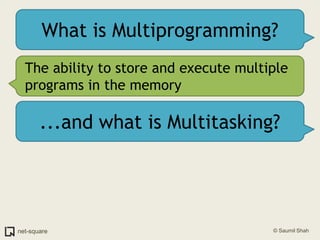 What is Multiprogramming?<br />The ability to store and execute multiple programs in the memory<br />...and what is Multit...