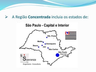  A Região Concentrada incluia os estados de:
 