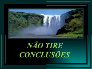   NÃO TIRE CONCLUSÕES 
