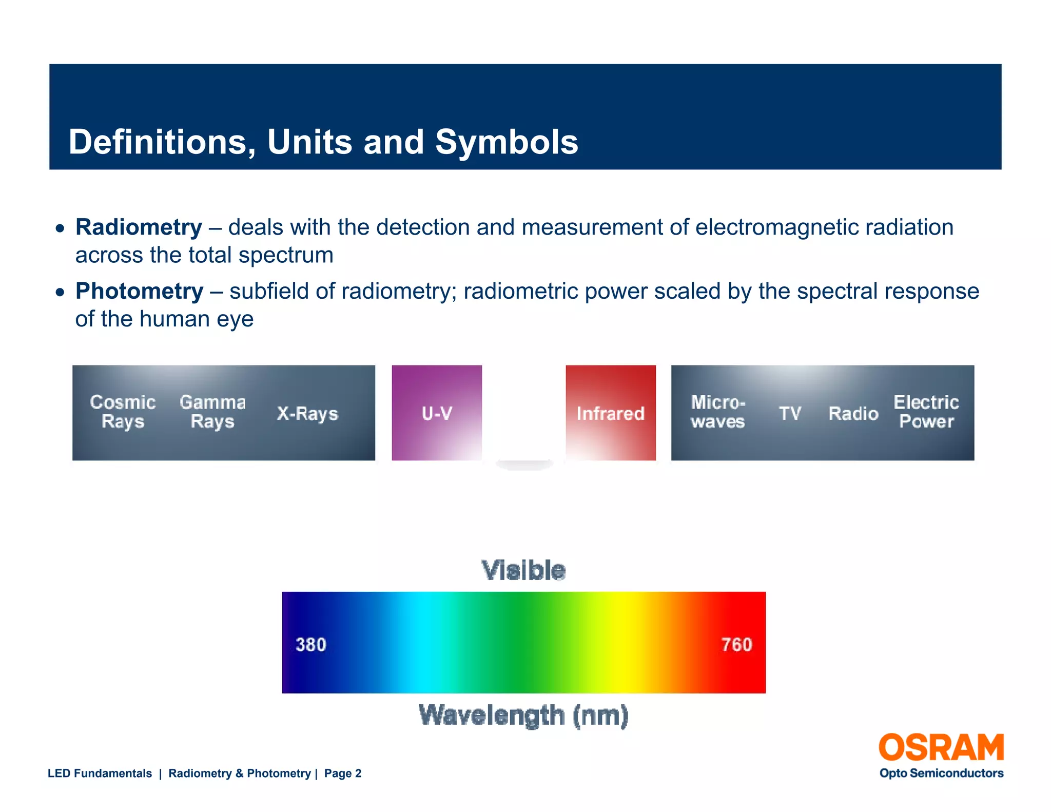 Radiometry and Photometry: LED Fundamentals | PDF