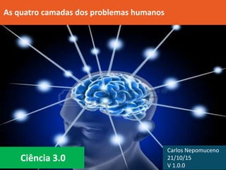Ciência 3.0
As quatro camadas dos problemas humanos
Carlos Nepomuceno
21/10/15
V 1.0.0
 