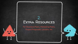 2.
Extra Resources
For Business Plans, Marketing Plans,
Project Proposals, Lessons, etc
 