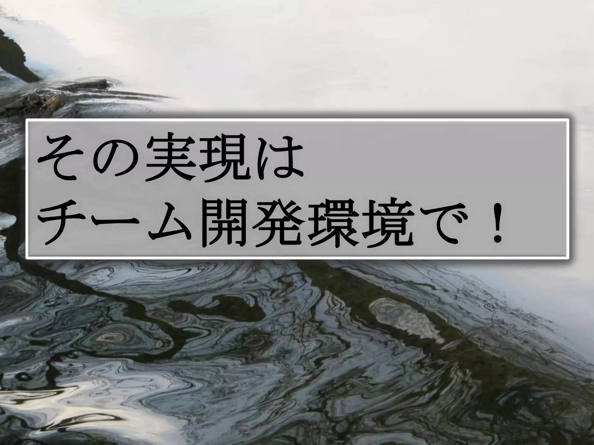 その実現は
チーム開発環境で！
 