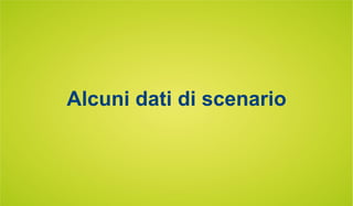 Alcuni dati di scenario
 