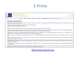 E‐Prints




http://www.eprints.org
 