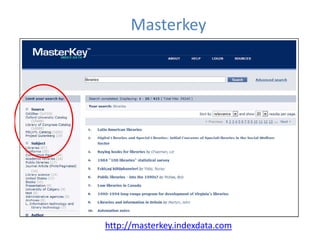 Masterkey




http://masterkey.indexdata.com
 