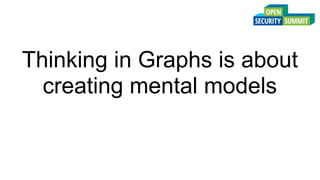 Thinking in Graphs is about
creating mental models
 
