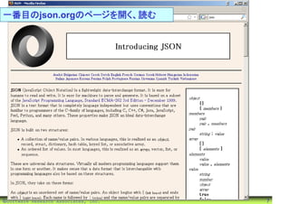 一番目のjson.orgのページを開く、読む




©Software Research Associates, Inc.   7
 