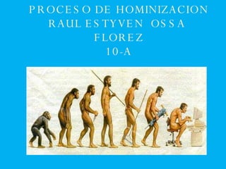 PROCESO DE HOMINIZACION RAUL ESTYVEN  OSSA  FLOREZ 10-A 