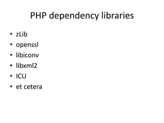 Contributions to major PHP projects
•   Symfony / Doctrine
•   Drupal
•   Wordpress
•   Twig
•   PEAR
•   Etc.
 