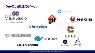 Copyright ⓒ2016 CREATIONLINE, INC. All Rights Reserved
DevOps関連のツール
 