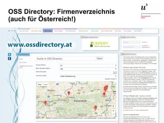 Open Source in der Schweiz21. Juni 2016 14
OSS Directory: Firmenverzeichnis
(auch für Österreich!)
 