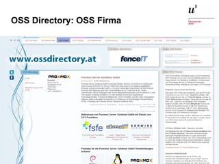 Open Source in der Schweiz21. Juni 2016 16
OSS Directory: OSS Firma
 