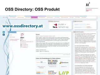 Open Source in der Schweiz21. Juni 2016 18
OSS Directory: OSS Produkt
 