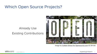 ©2020 VMware, Inc. @geekygirldawn
Already Use
Existing Contributions
Image by Colleen Simon for Opensource.com CC BY-SA
9
...