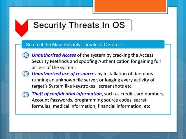 Operating System Security | PPTX | Operating Systems | Computer ...