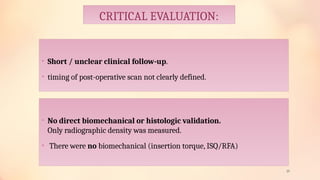 Comparative Clinical Evaluation of Bone Density Changes Using ...