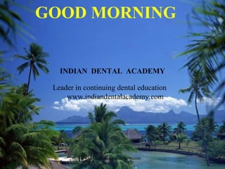 GOOD MORNING
INDIAN DENTAL ACADEMY
Leader in continuing dental education
www.indiandentalacademy.com
www.indiandentalacademy.com
 