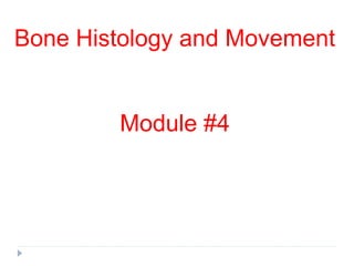 Bone Histology and Movement


        Module #4
 