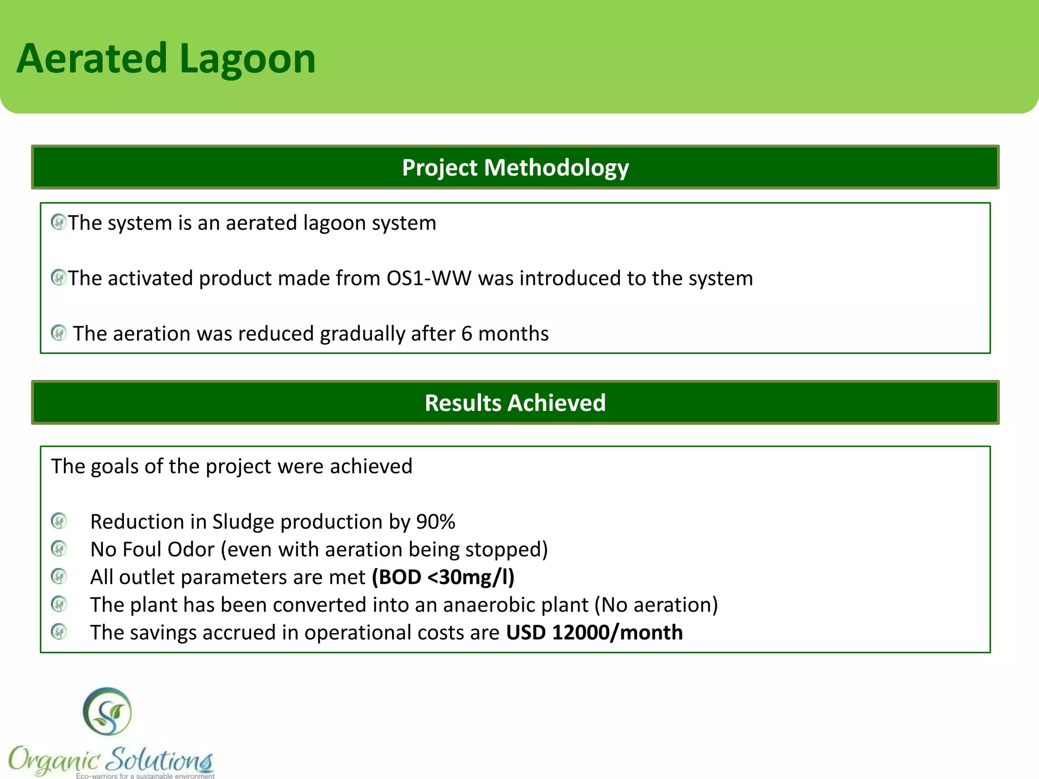 Aerated Lagoon
Snapshots

Progress within 5 weeks of inoculation

 