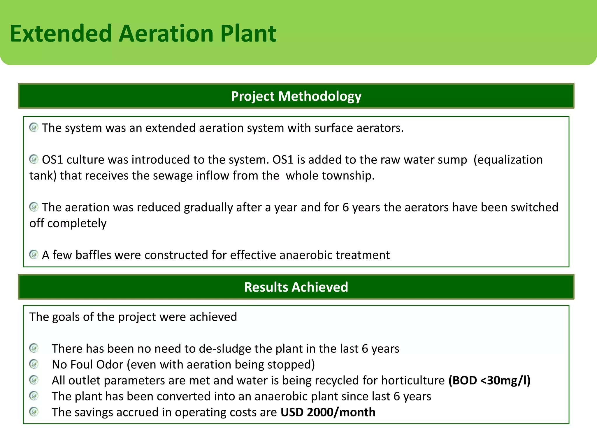 Extended Aeration Plant
Snapshots

Culture being prepared and dosed

 