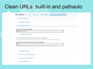 Clean URLs: built-in and pathauto 