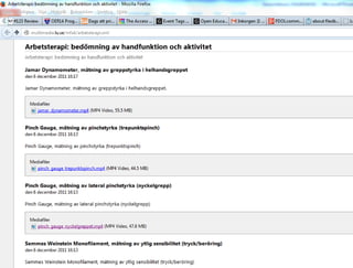 8 NÄRV 2/2012 TEMA: E-LÄRANDE
Novis i filmens värld
Ragnhild Cederlund, docent i arbetsterapi, vill använda sig av filmer
i sin undervisning och anmälde sig till en inspirationsdag för lärare
och forskare vid Lunds universitet arrangerat av Centre for
Educational Devolepment, CED.- Utan stöd är tekniken ett jättestort
hinder som är svårt att ta sig över. De flesta har nog varken tid eller
kunskap att sätta sig in i det, säger hon.
Ambitionen är att göra små undervisningsfilmer som hon kan lägga in i sin
powerpointpresentation, eller göra tillgängliga på iTunes, för att förtydliga för studenterna
sådant som är viktigt att lära sig som blivande arbetsterapeut.
INSPIRERAD PÅ LÄRARUTBYTE
Inspiration till att använda rörlig bild fick Ragnhild Cederlund när hon var på lärarutbyte på
University of Toronto.
Fotnot: Ragnilds filmer finns på iTunes:
itunes.apple.com/se/institution/lund-university/
Ossiannilsson_FSA2014
 