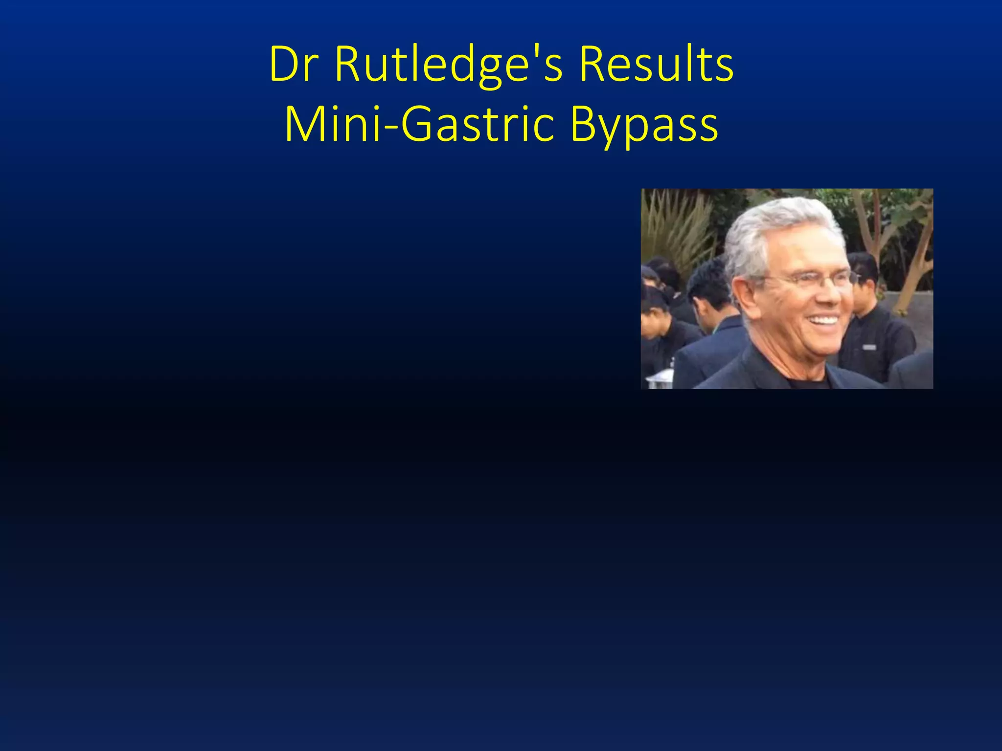 Dr Rutledge's Results
Mini-Gastric Bypass
 