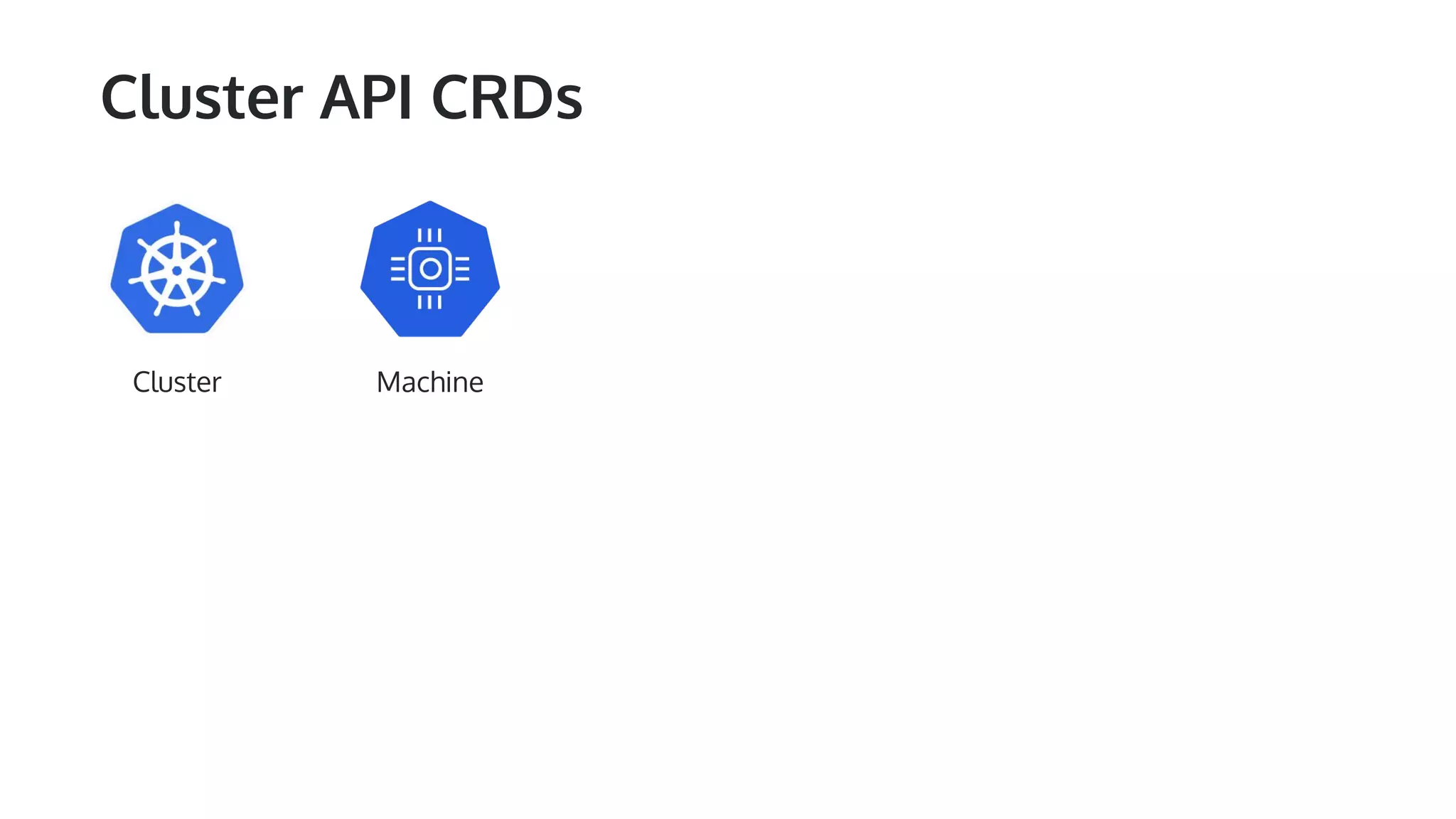 Cluster API CRDs Cluster Machine 