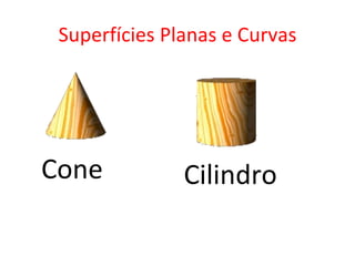 Superfícies Planas e Curvas Cone Cilindro 